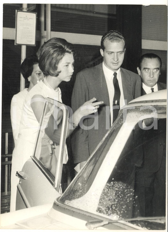 1966 MILANO Arrivo Juan Carlos di Borbone con la moglie Sofia - Foto 13x18 cm