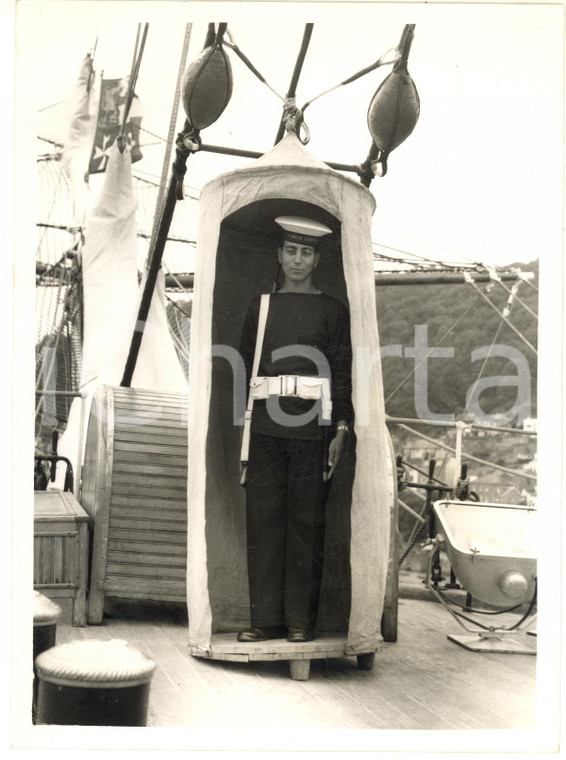 1962 TORBAY Tall Ships Race - Italian guard on ship "Amerigo Vespucci" *Photo