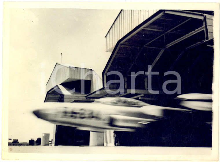 1955 NEW CASTLE Airport - F-94C STARFIRE jet fighter of USAF out of the hangar