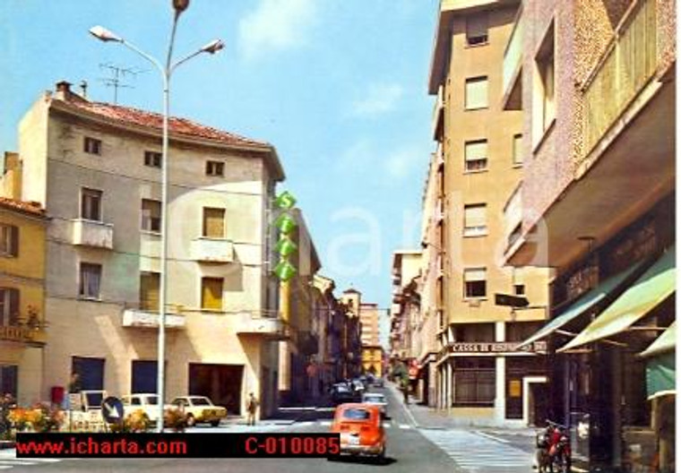 1970 STRADELLA (PV) Via XXVI Aprile - Fiat 500 rossa *Cartolina FG NV 1