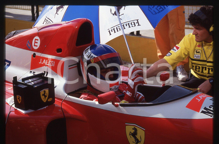 35mm vintage slide* 1993 F1 GP SAN MARINO Jean ALESI su FERRARI F93A-Pit lane 2