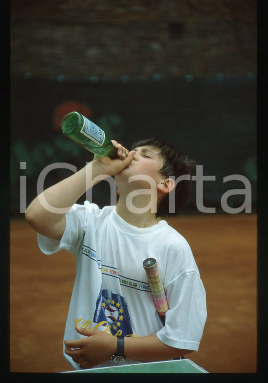 35mm vintage slide* 1991 PERUGIA - Augusto DE MEGNI beve acqua SAN PELLEGRINO