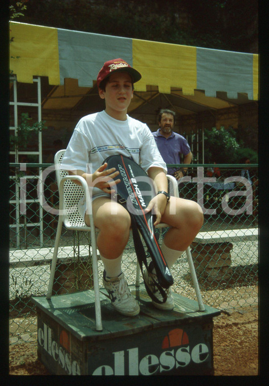 35mm vintage slide* 1991 PERUGIA - Augusto DE MEGNI Ritratto sul campo da tennis