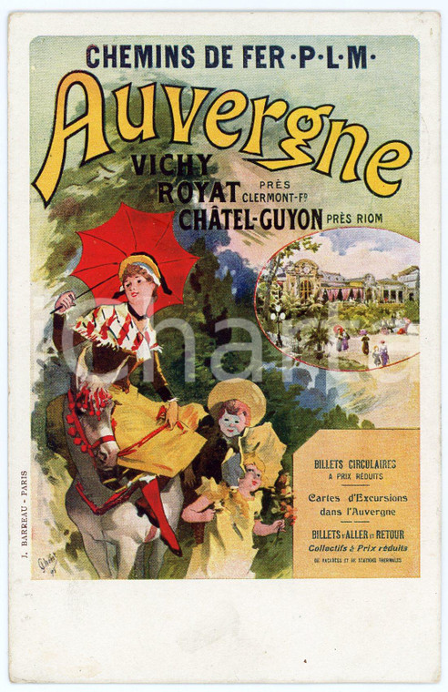 1911 CHEMIN DE FER PLM Auvergne - Vichy - Royat - Chatel Guyon - Carte postale  Cartolina postale d'epoca, non viaggiata.CONDIZIONI: FAIRFORMATO: FP    originale e autentica 1