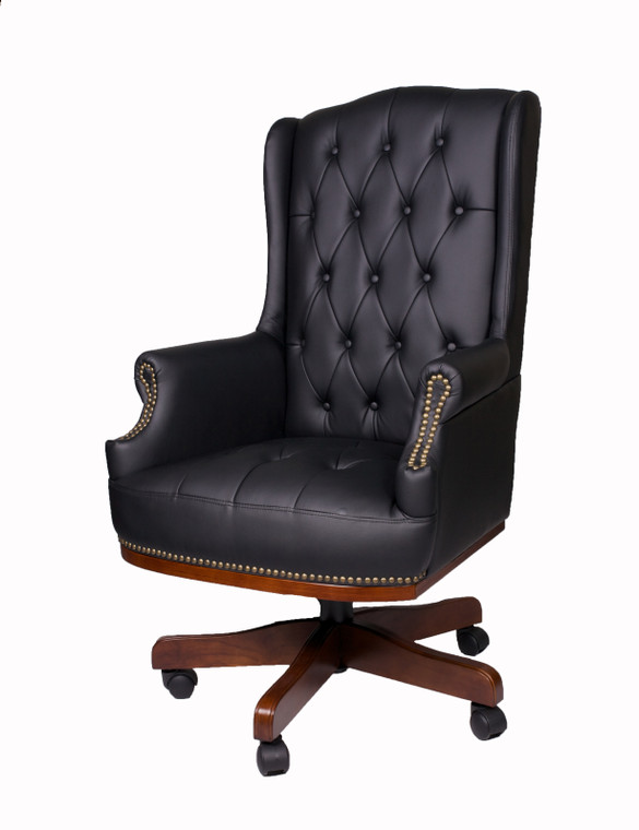 Black Managers Chesterfield Style Office Desk Chair