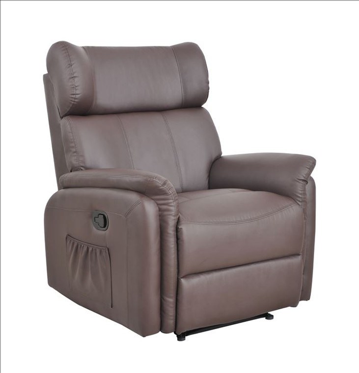 Fine Chairs Manual PU Leather Recliner Armchair Brown