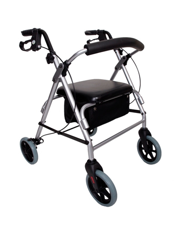 Lightweight Folding Rollator four wheel Zimmer Frame with Seat