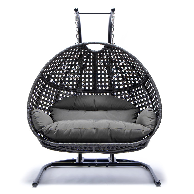 hanging grey rattan egg chair