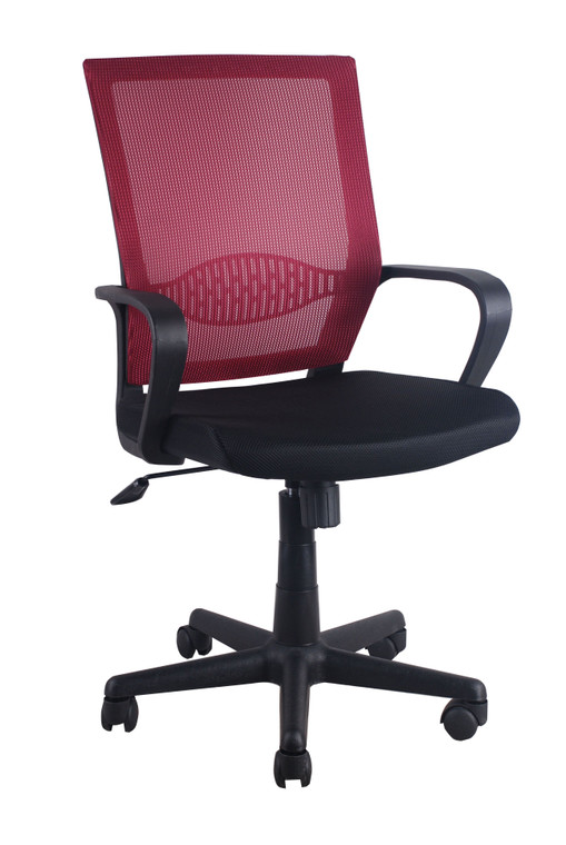 Fine Chairs Mesh Office Swivel Desk Chair with Lumber Support Red