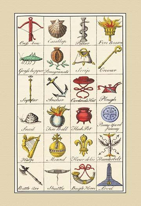 Heraldic Symbols - Crossbow, Escallop, et al.