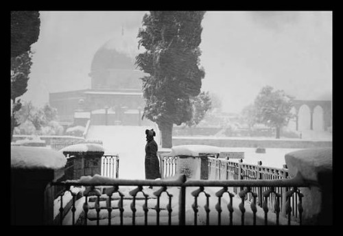 Mosque of Omar during a Snowy Winter