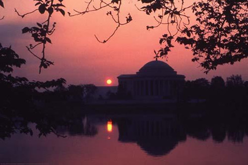 Sunset over the Jefferson Memorial