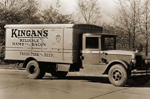 Kingan's "Reliable" Hams and Bacon, Fresh Pork and Beef Delivery Truck