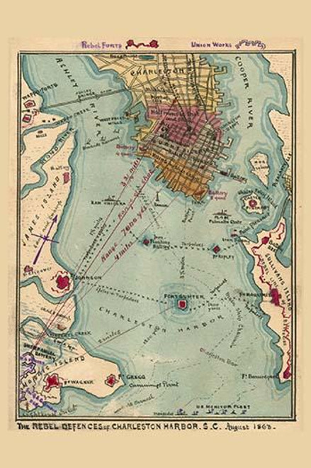 The Rebel defences of Charleston Harbor S.C., August 1863