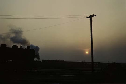 Locomotive Departure at Twilight