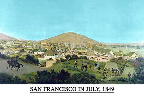 San Francisco in July 1849 from present site of S.F. Stock Exchange