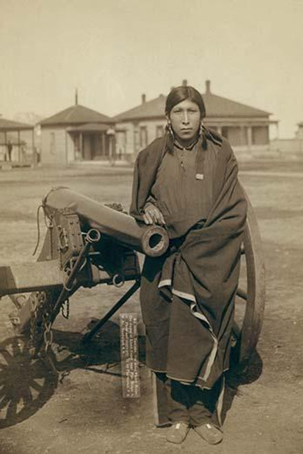 Oglala Sioux Plenty Horse Next to Cannon