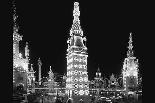 Luna Park at Night in Coney Island