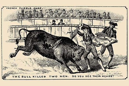 The Bull Killed Two Men. Do you see their heads?