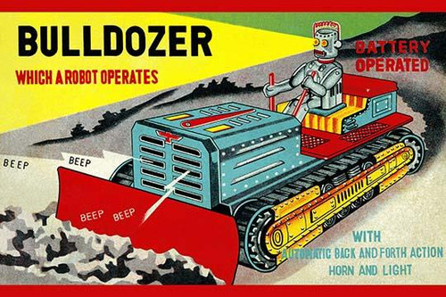 Bulldozer which a Robot Operates