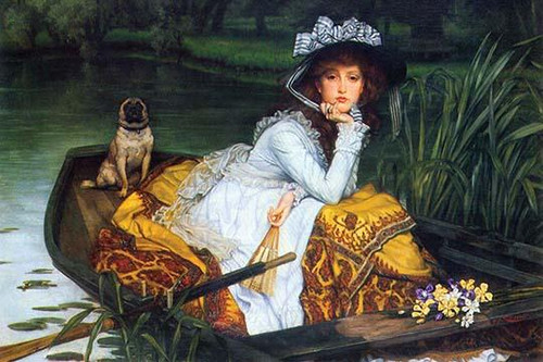 A Young woman in a boat