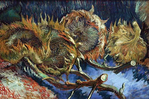 Four Sunflowers gone to Seed by Van Gogh