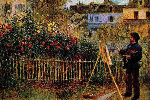 Monet painting in his garden in Argenteuil