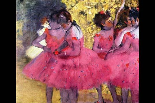 Dancers in pink between the scenes