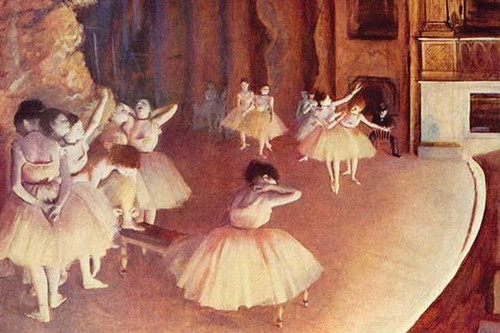 Dress rehearsal of the ballet on the stage