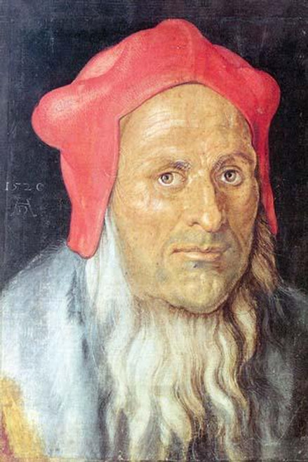 Portrait of a bearded man with red cap