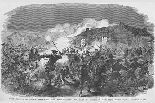 Confederate Night attack on Union Forces in Salem, Missouri