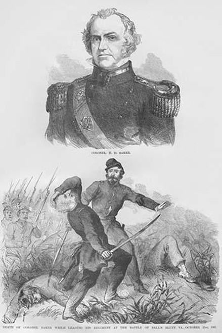 Death of Colonel Baker while leading the California Volunteers