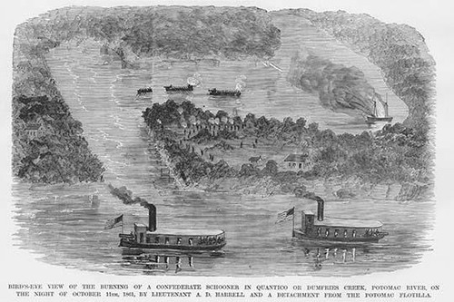 Burning of the Confederate Schooner in Quantico or Dumfries Creek