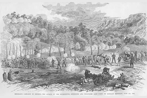 Sherman Attacks at Kennesaw Mountain, Georgia