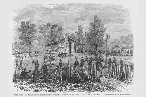 Foraging by McPherson's troops at General Whitfield's Confederate Headquarters