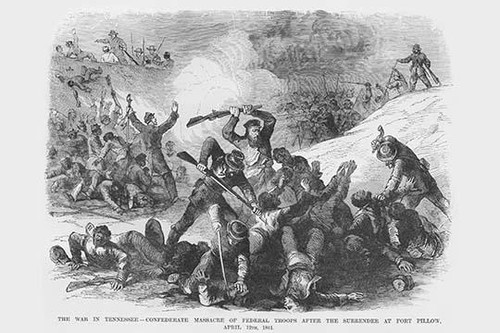 Confederate Troops Massacre at Fort Pillow; Black troops Massacred by Nathan Bedford Forest