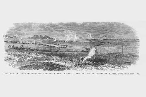 General Franklin's Army crossing the prairie in Lafayette Parish
