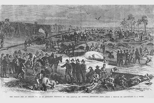 Confederate Prison Pen at Millen Georgia prior to Sherman's arrival