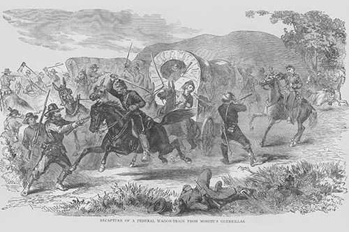 Mosby's Guerrilla raids Federal Wagon Train