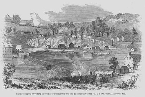 Unsuccessful attempt of Confederates to destroy Dam