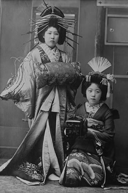 Two Young Beautiful Japanese Geishas