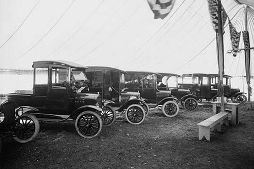 Automobiles on Display in Showroom Interior