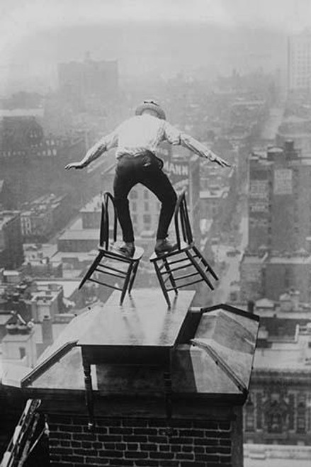 Reynolds performs a balancing act on roof in New York City