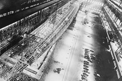 Skeleton of U.S. Navy Dirigible ZR-1 in Factory