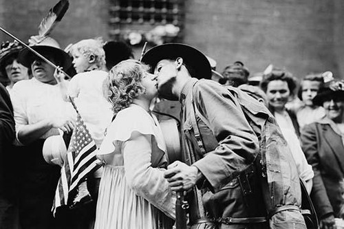 Parting Kiss from a Doughboy leaving for Europe with his 12th New York Regiment