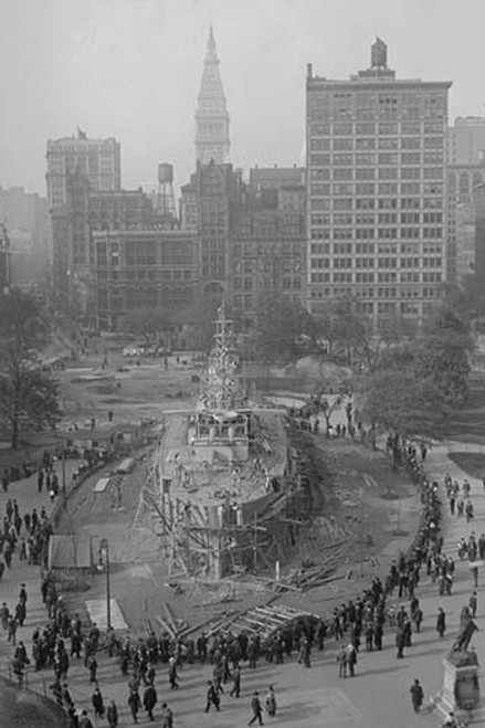 Replica of a Battleship "The Recruit" serves enlistments in Union Square