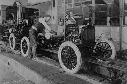 Car Assembly in Detroit Factory