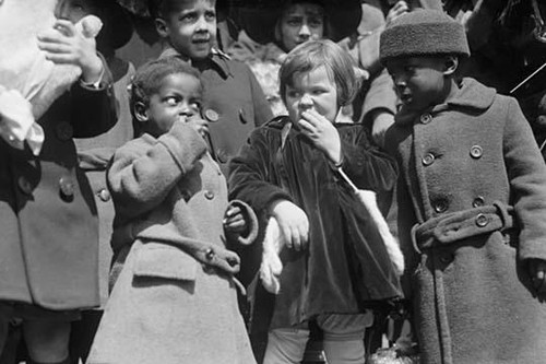 Black & White Children at Easter Egg Rolling at the White House