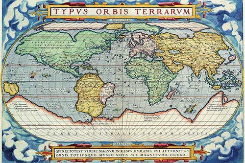 Typus Orbis Terrarum from the Theatre of the World in Apian Projection