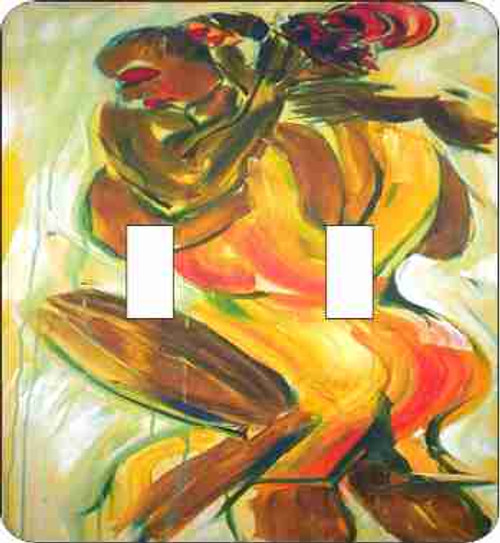 Lovers Double Switch Plate (African American Double Switch Plate)